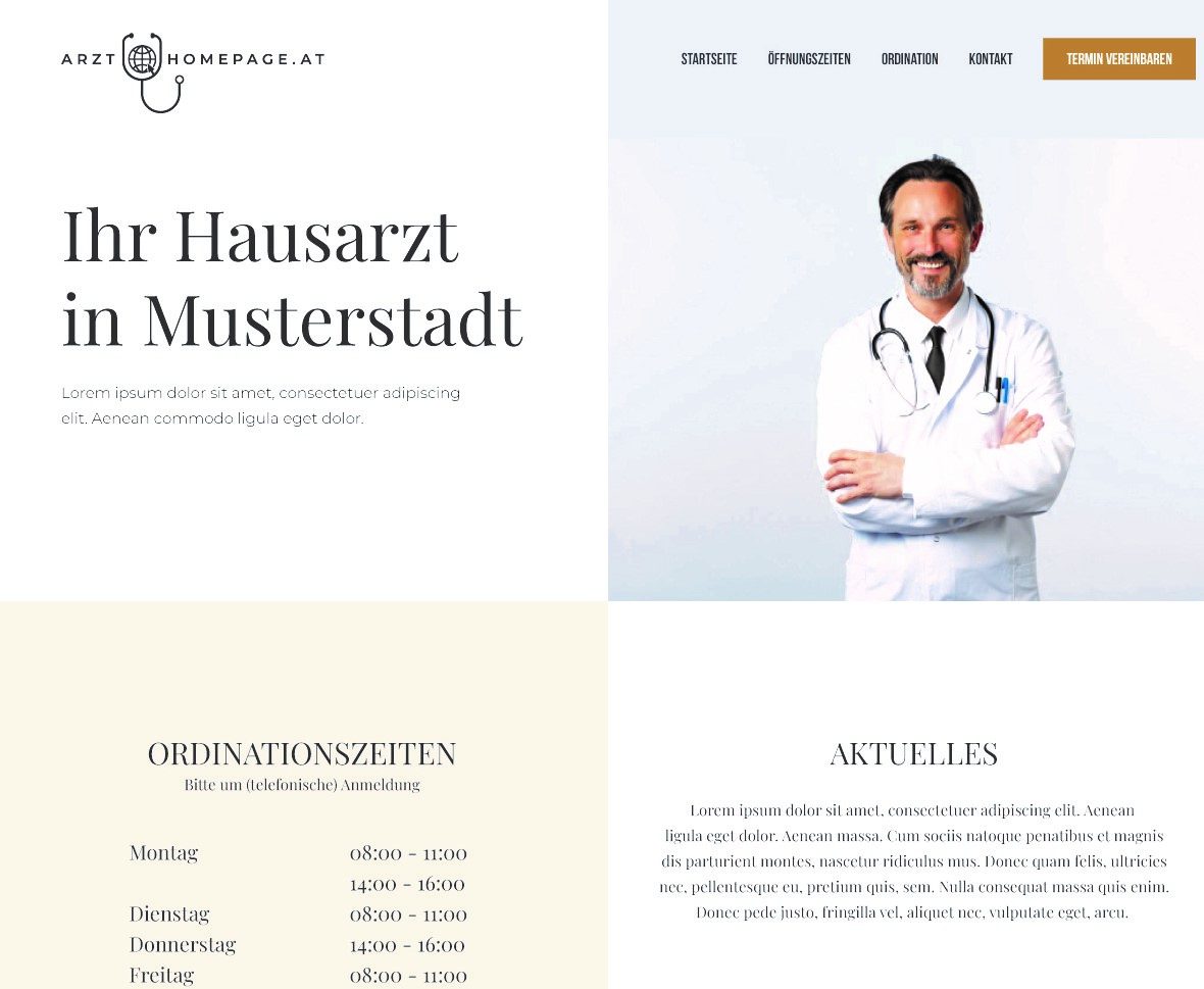 Arzt-Homepage Design Drei