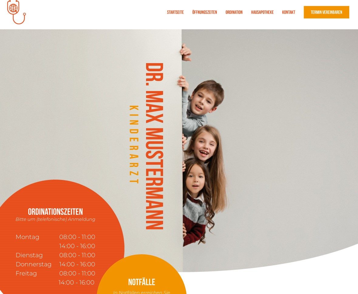 Arzt-Homepage Design Zwei